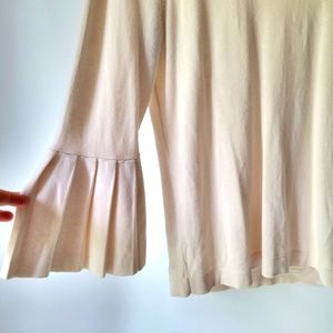 Banana Republic 60% Cotton Sweater With Pleated Sleeves Sz Small